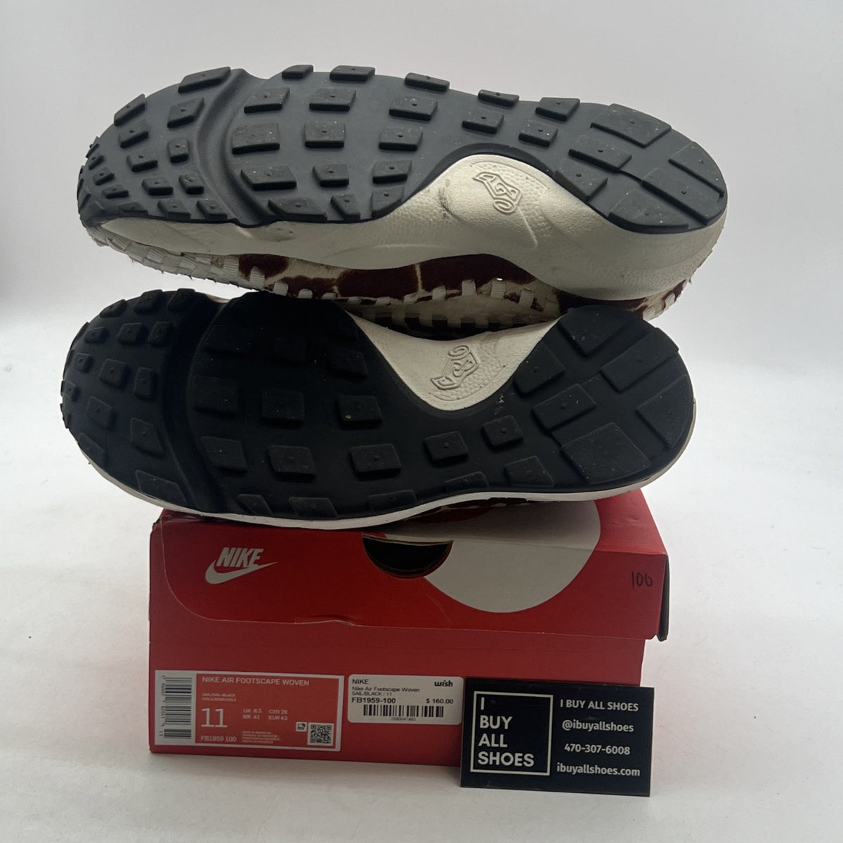 Size 11 - Nike Air Footscape Woven Cow Print W (FB1959-100)