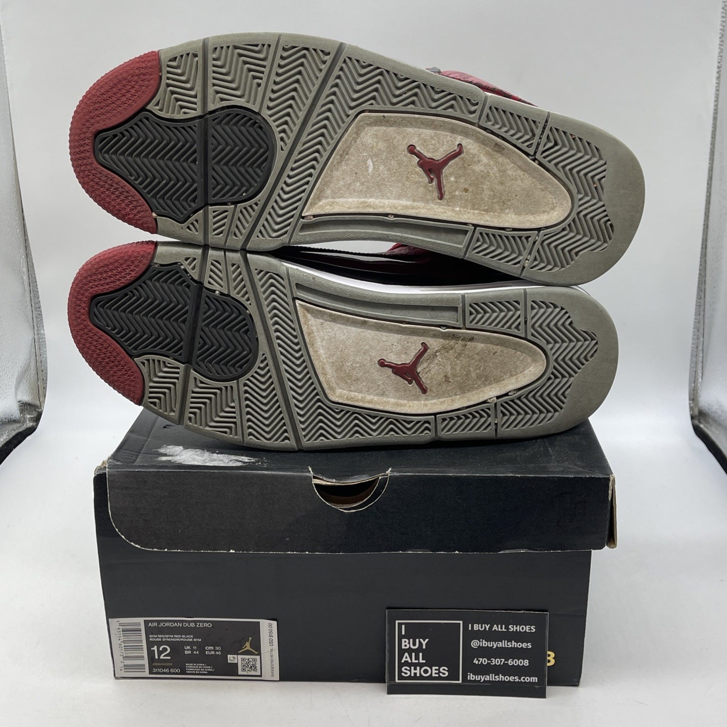 Size 12 - Jordan Dub Zero Toro Bravo Red Grey Black Leather (311046-600)