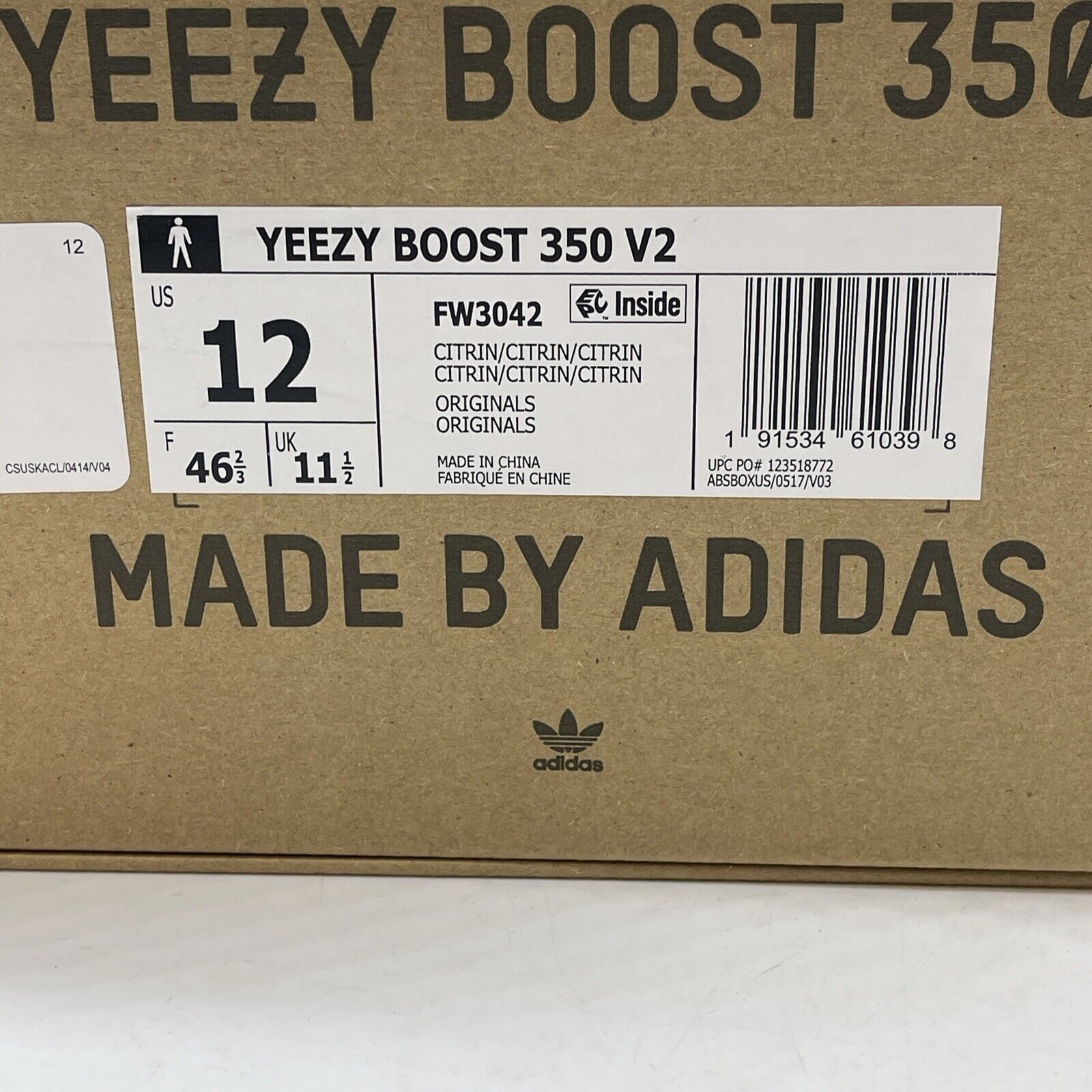 Size 12 - Yeezy Boost 350 V2 Citrin Non-Reflective Blue White Suede (FW3042)