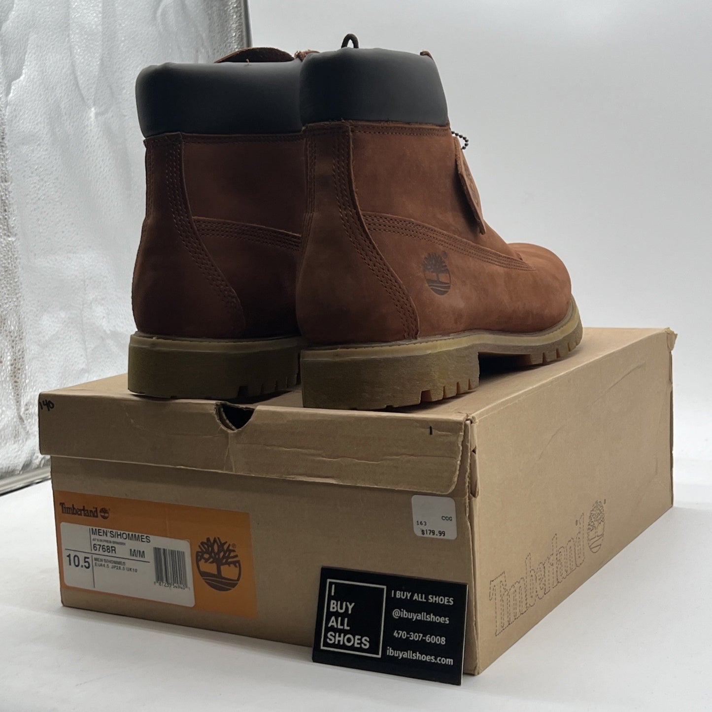 Size 10.5 - Timberland 6 Inch Premium Brown Mens Boot Waterproof Combat (6768R)