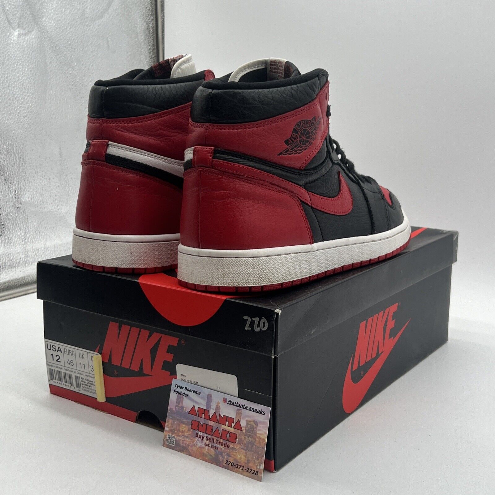 Size 12 - Air Jordan 1 Retro OG NRG High Homage to Home Black Red (861428-061)