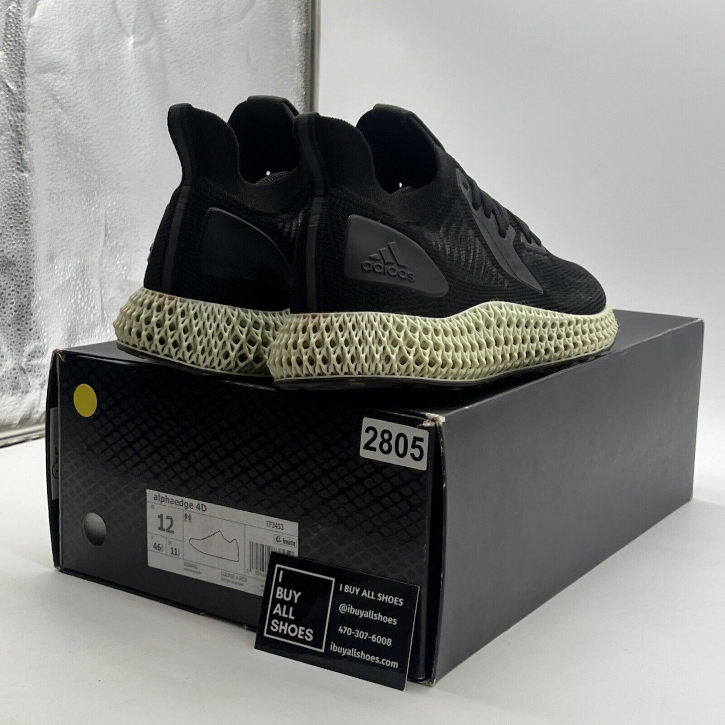 Size 12 - Adidas AlphaEdge 4D Core Black (EF3453)