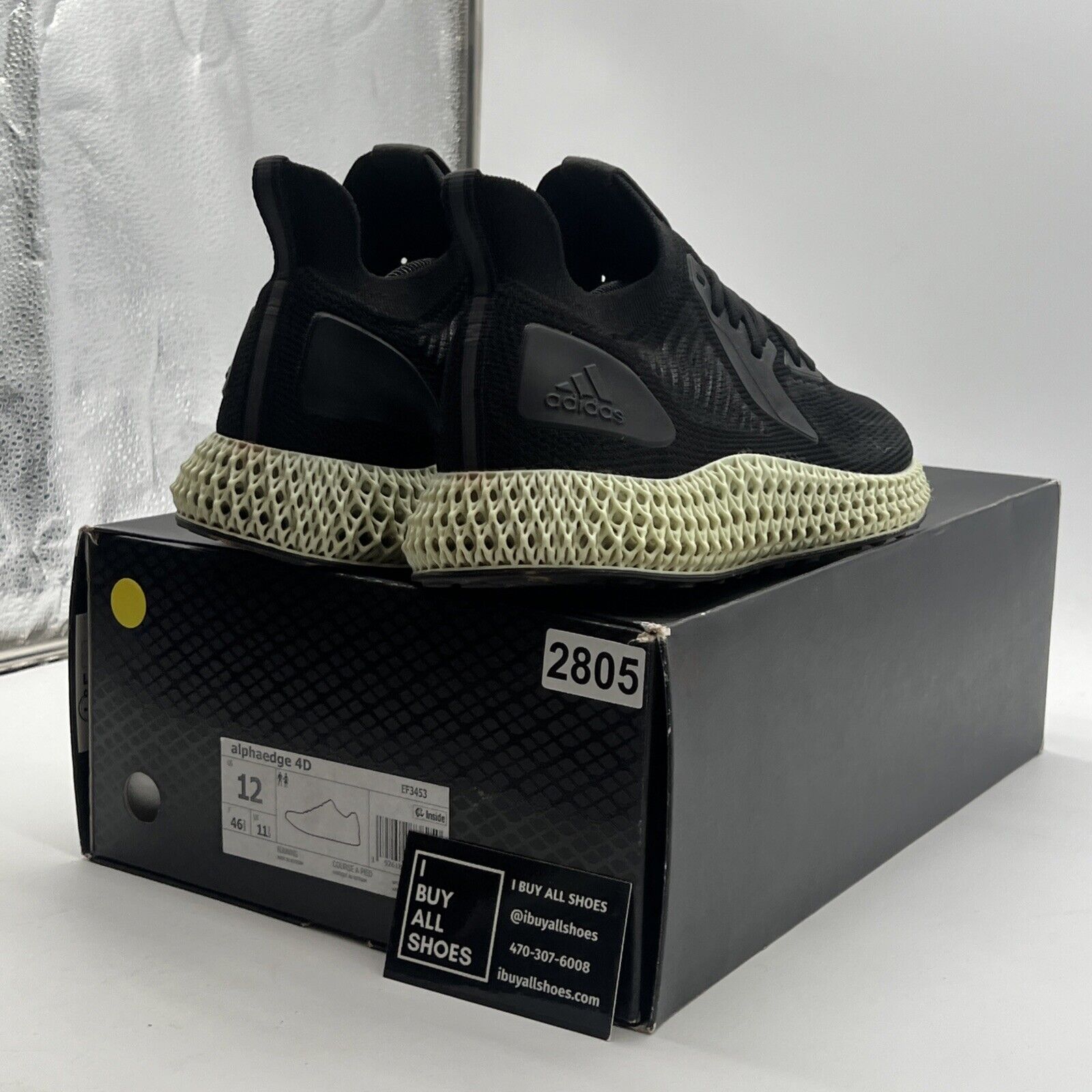 Size 12 - Adidas AlphaEdge 4D Core Black (EF3453)