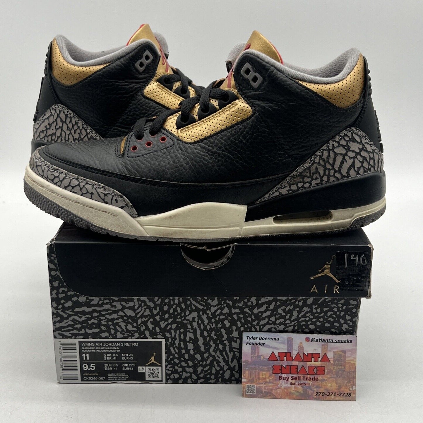 Size 11 - Jordan 3 Retro Mid Black Gold W White Red (CK9246-067)