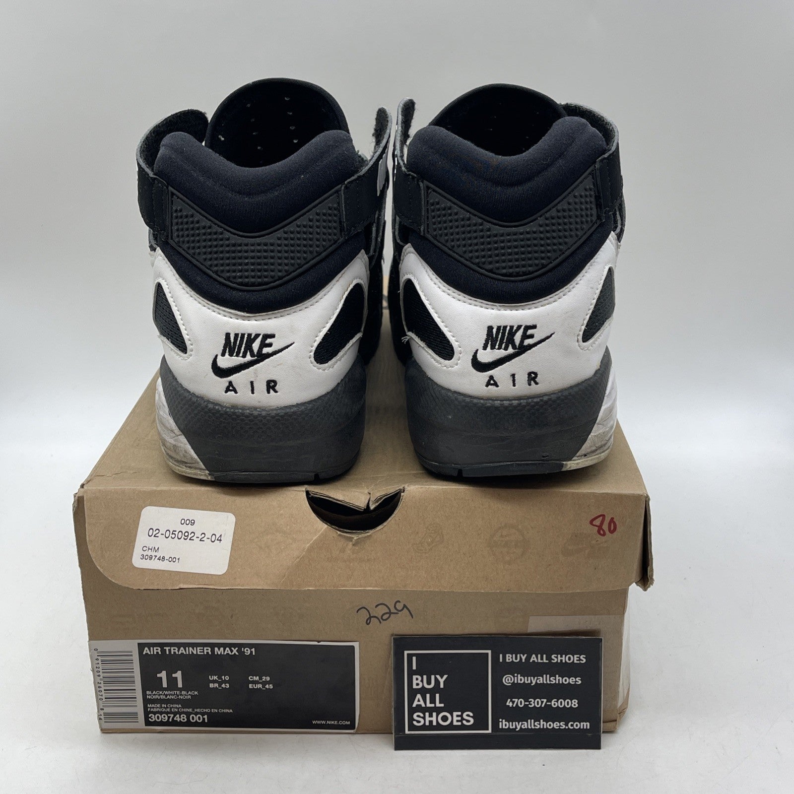 Size 11 - Nike Air Trainer Max 91 Black (309748-001)