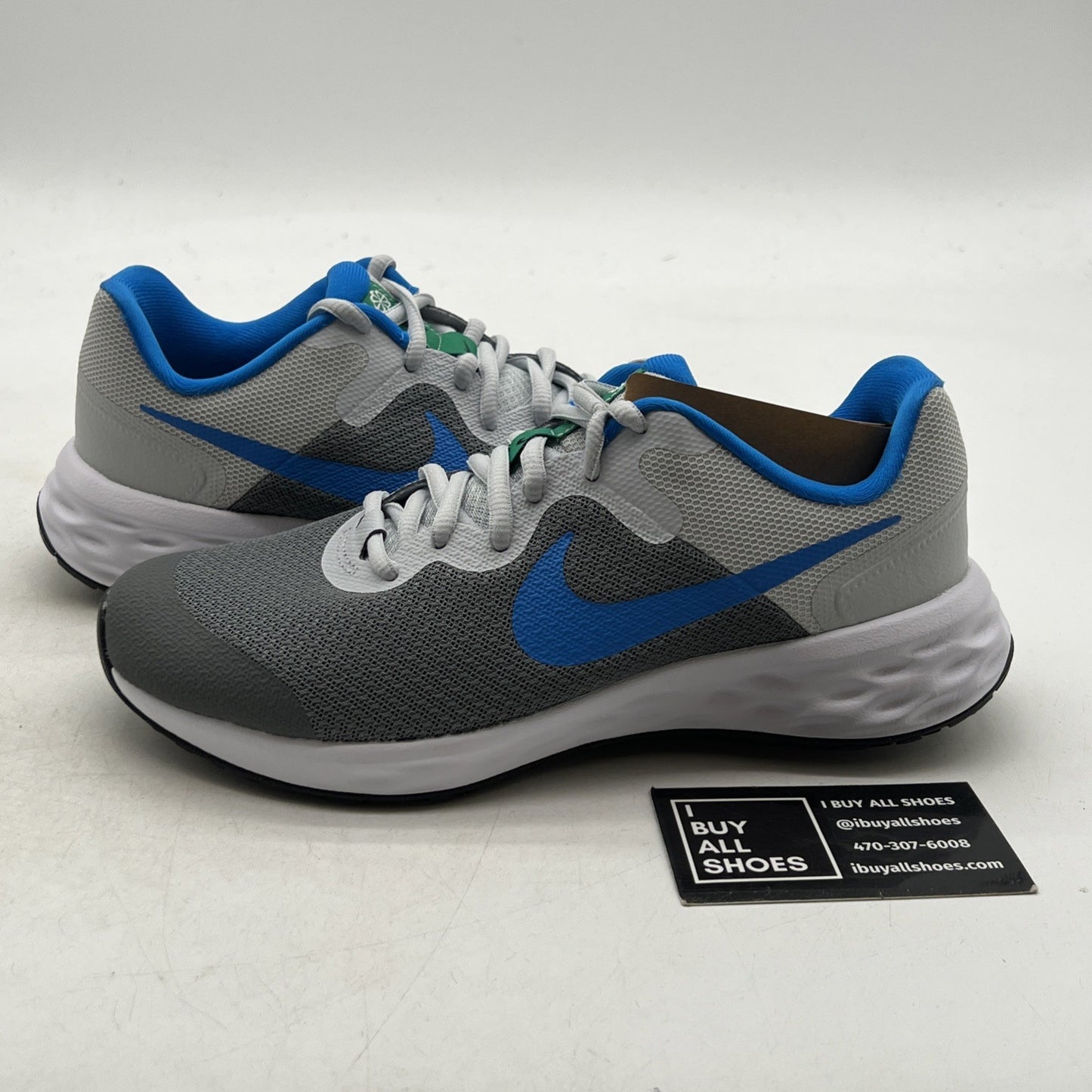 Size 5Y - Nike Revolution 6 Gray Running Shoes (DD1096-008)