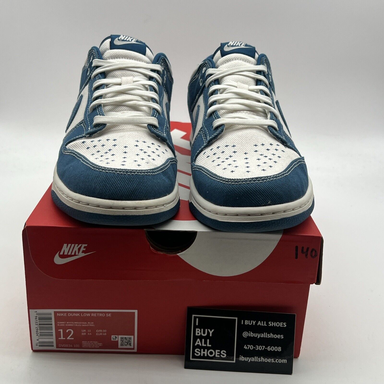 Size 12 - Nike Dunk Low SE Sashiko - Industrial Blue (DV0834-101)