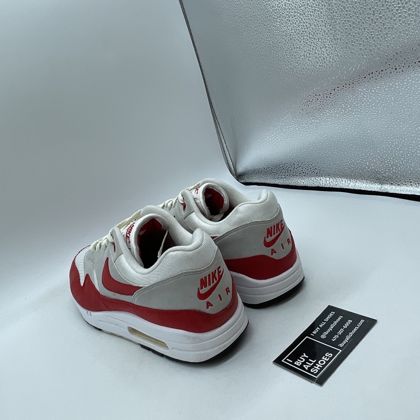 Size 12 - Nike Air Max 1 OG Anniversary Red Grey White Suede (908375-100)