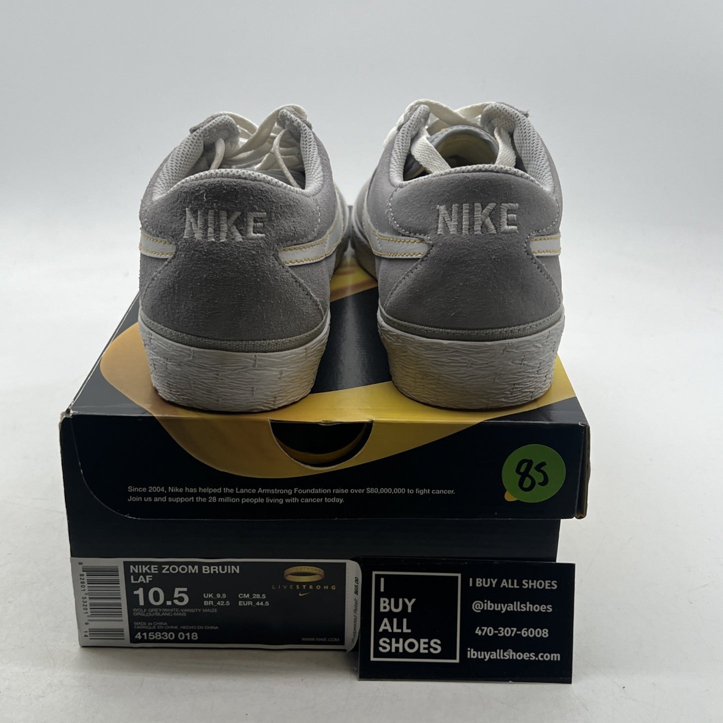 Size 10.5 - Nike Zoom Bruin Laf Grey/White 2010 (415830-018)