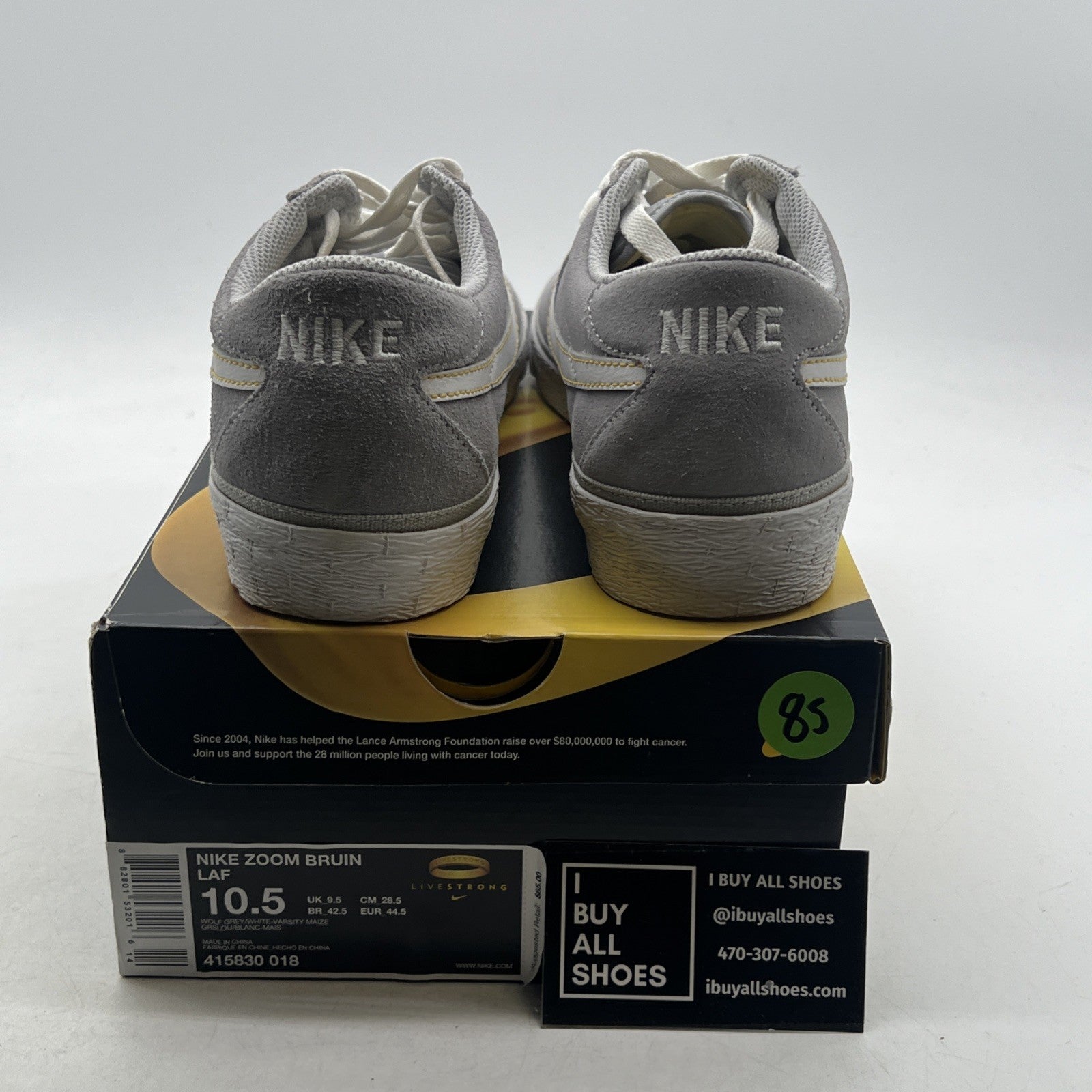 Size 10.5 - Nike Zoom Bruin Laf Grey/White 2010 (415830-018)