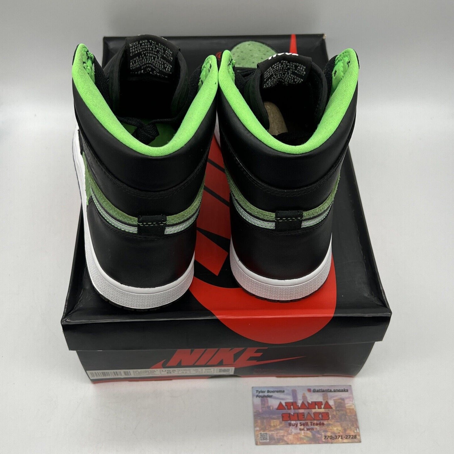 Size 8.5 - Air Jordan 1 Zoom Zen Green Black White Icey (CK6637-002)