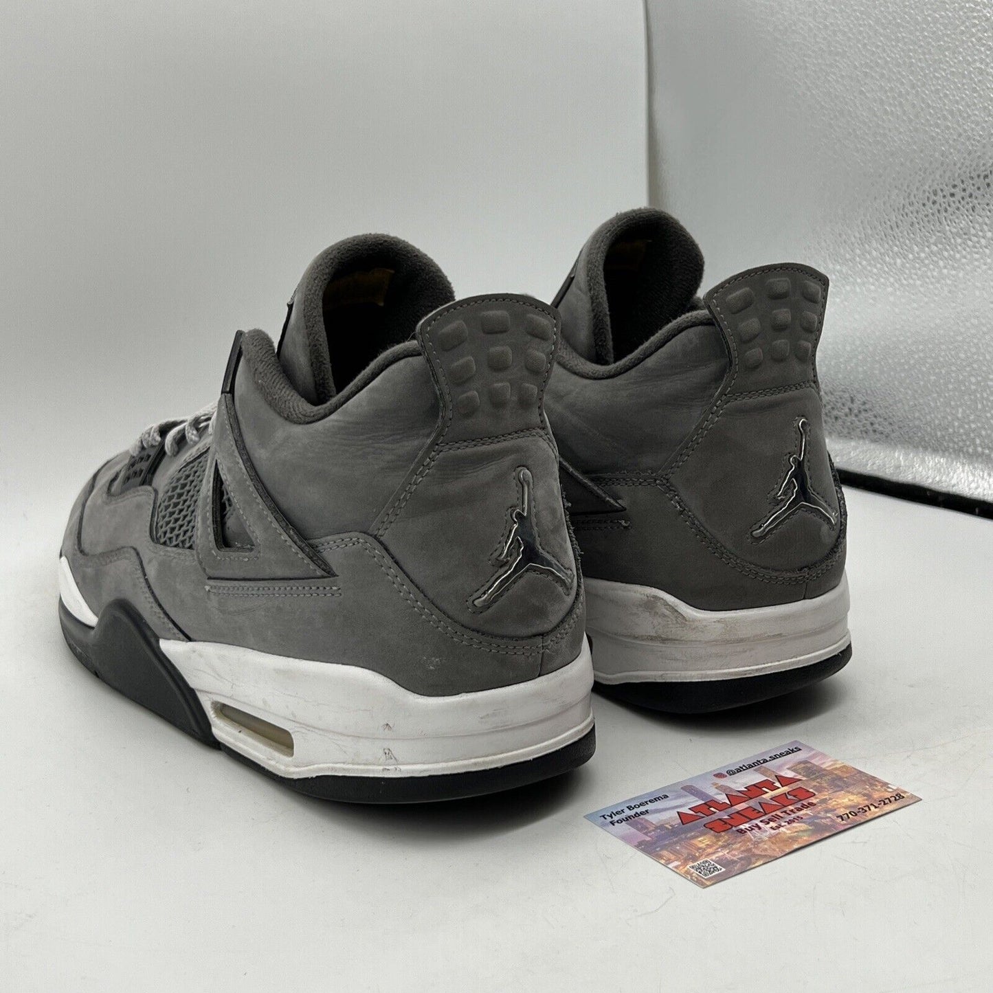 Size 13 - Jordan 4 Retro Low Cool Grey White Black Suede (308497-007)