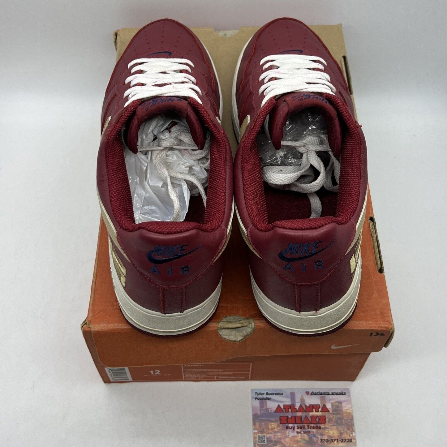 Size 12 - Nike Air Force 1 Low LeBron James White Gold Leather (306353-671)