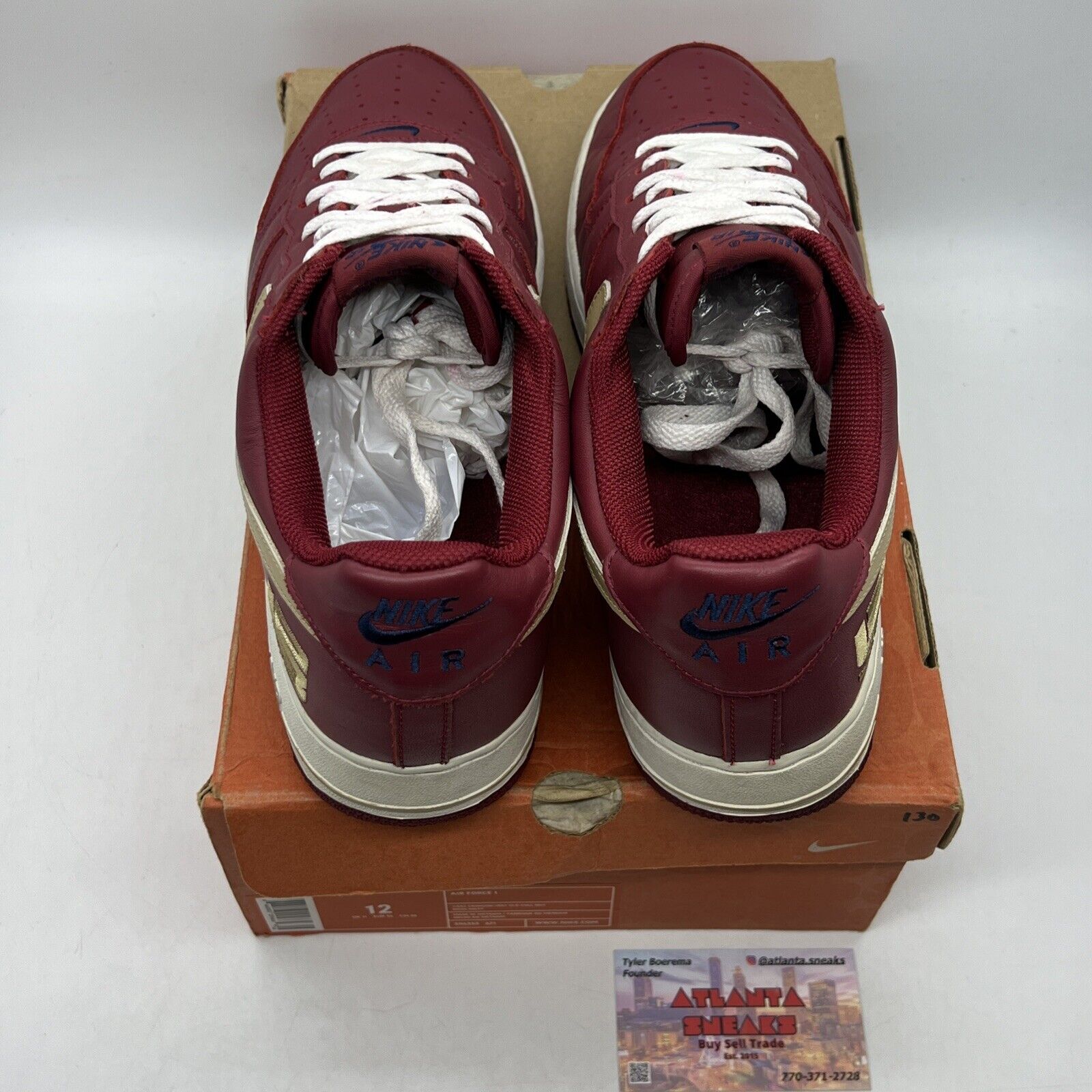 Size 12 - Nike Air Force 1 Low LeBron James White Gold Leather (306353-671)