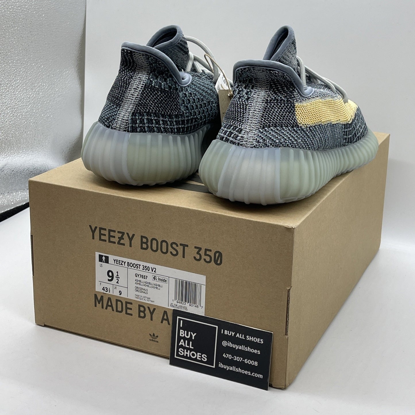 Size 9.5 - adidas Yeezy Boost 350 V2 Ash Blue Suede (GY7657)