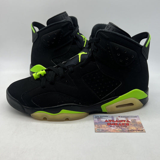 Size 11.5 - Jordan 6 Retro Electric Green 2021 Black Suede (CT8529-003)