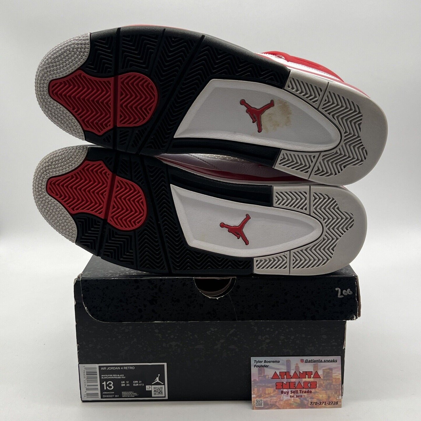 Size 13 - Jordan 4 Retro Mid Red Cement Black White Red Leather (DH6927-161)