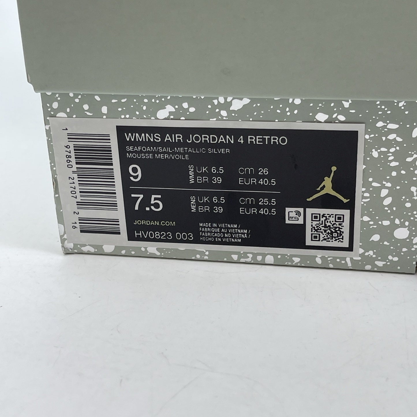 Size 9W - Air Jordan 4 Retro Abundance Seafoam Blue Silver Leather (HV0823-003)