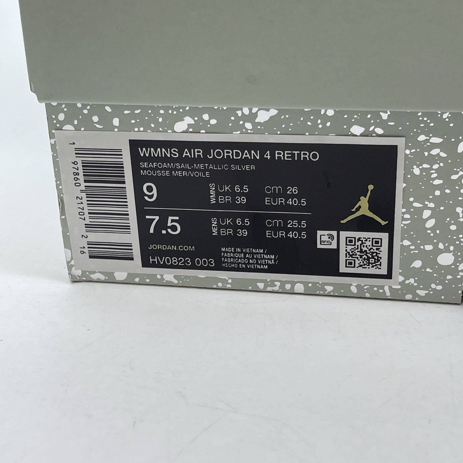 Size 9W - Air Jordan 4 Retro Abundance Seafoam Blue Silver Leather (HV0823-003)