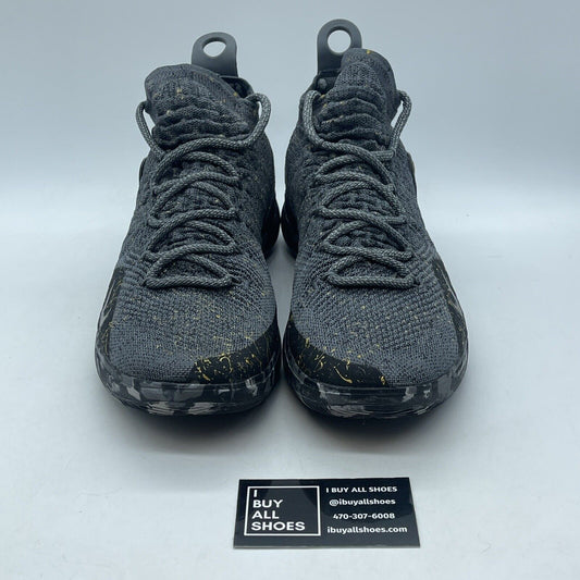 Size 11 - Nike Zoom KD 11 Gold Splatter Grey Yellow Black Suede (AO2604-901)