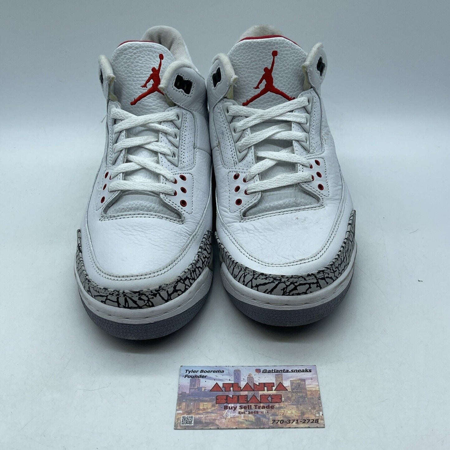 Size 9.5 - Air Jordan 3 Retro 2003 White Cement Leather Grey Suede (136064-102)