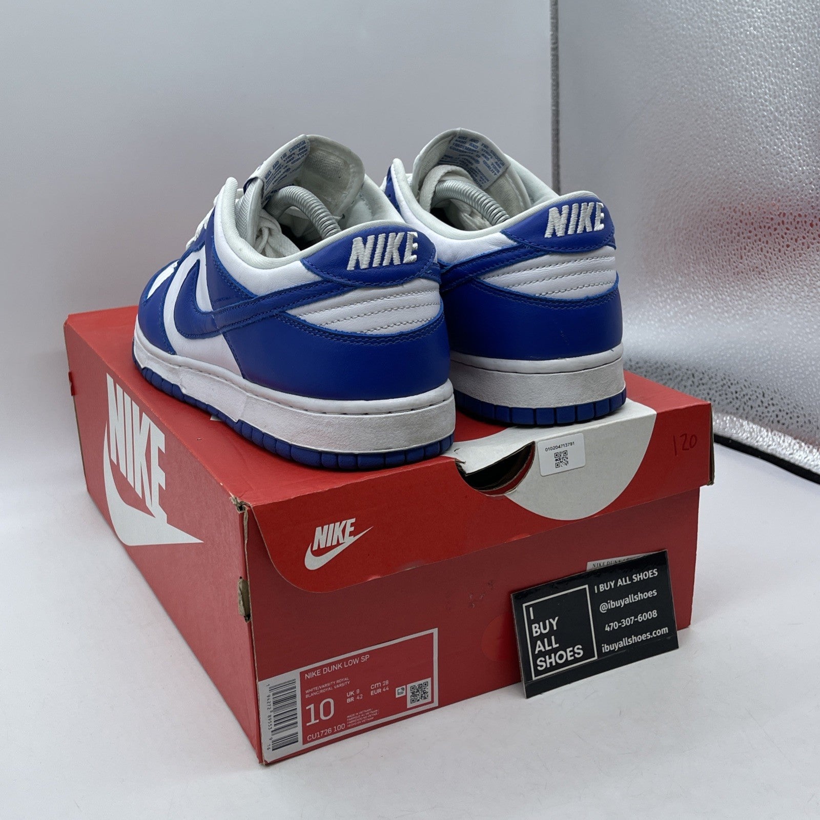 Size 10 - Nike Dunk Low Retro SP Kentucky 2020 Blue White (CU1726-100)