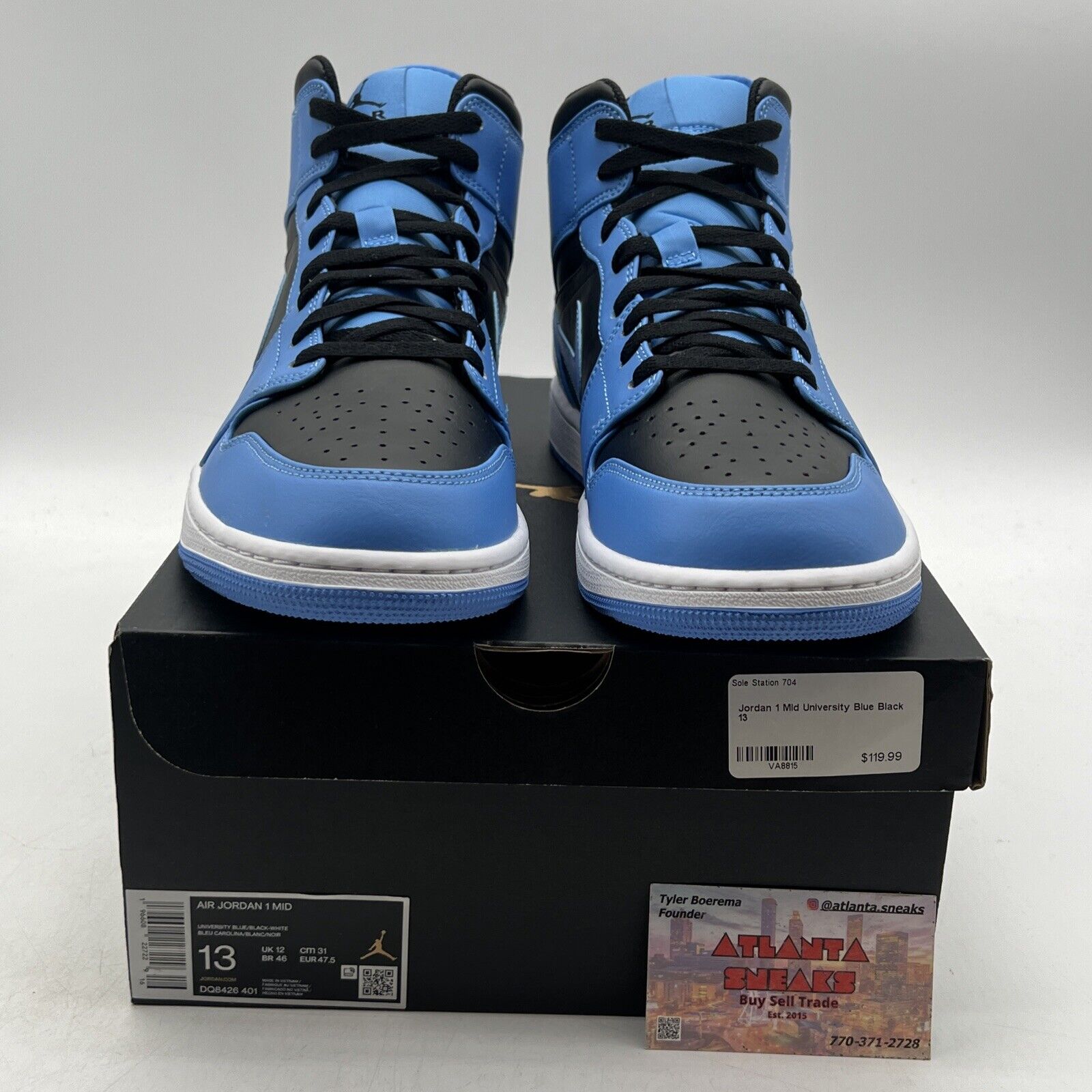 Size 13 - Air Jordan 1 Mid University Blue Black White (DQ8426-401)