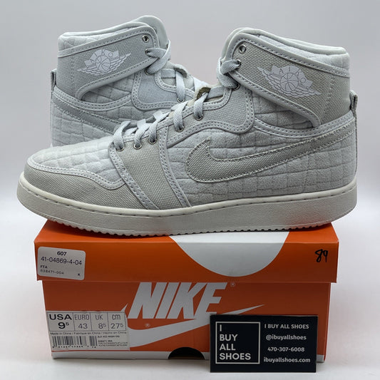 Size 9.5 - Jordan AJKO Quilted High Pure Platinum Suede Leather (638471-004)