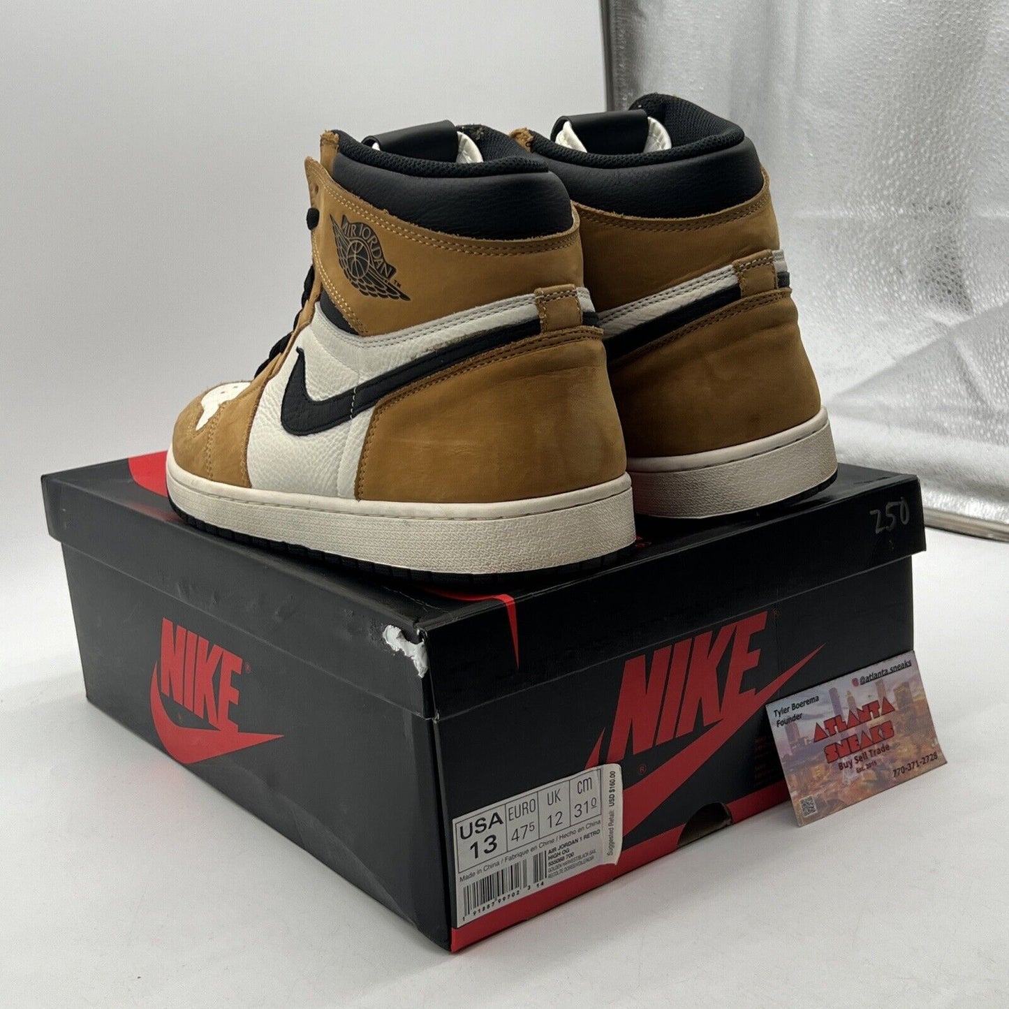 Size 13 - Jordan 1 Retro High OG Rookie of the Year 2018 Black White 555088-700