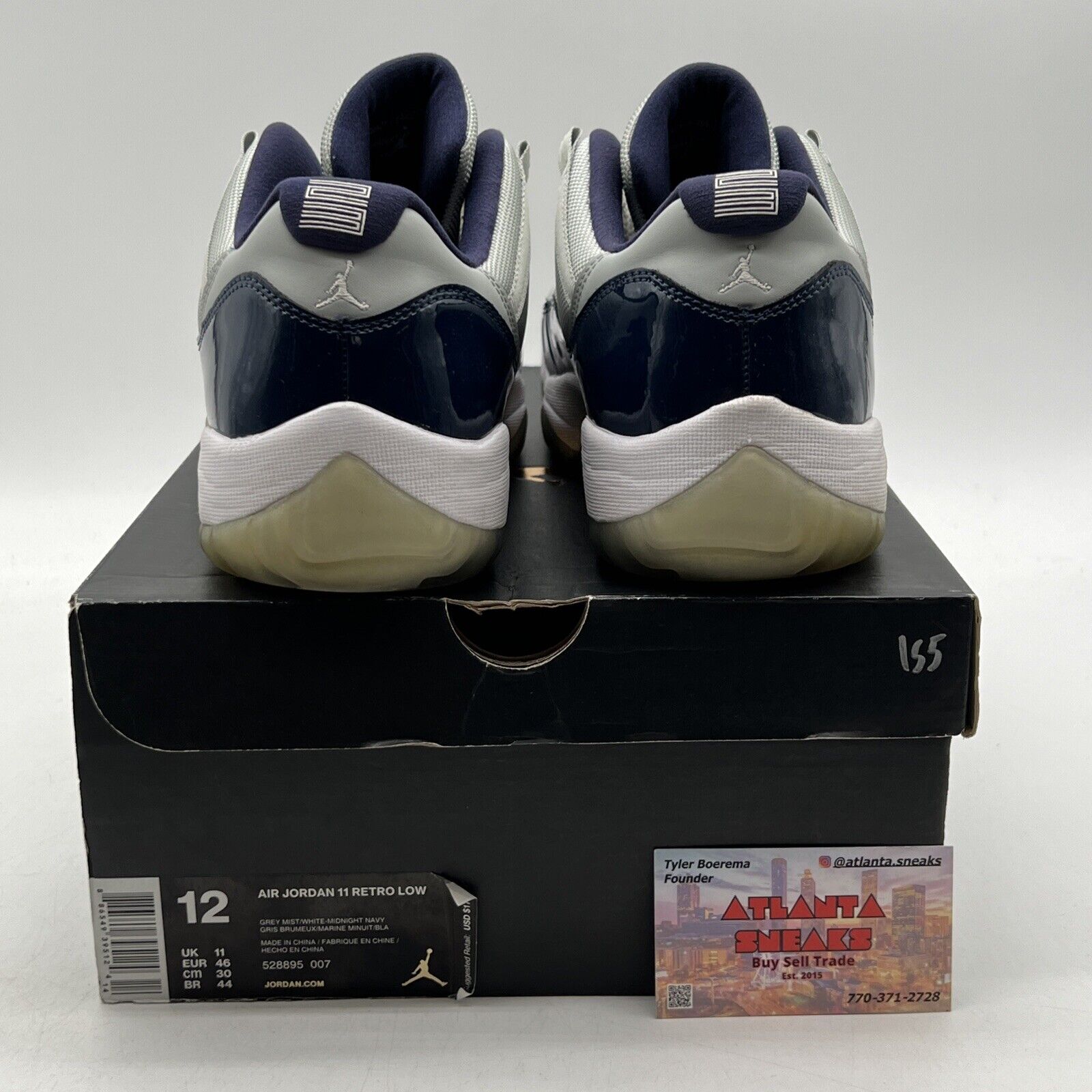 Size 12 - Air Jordan 11 Retro Low Georgetown Grey Navy Leather (528895-007)