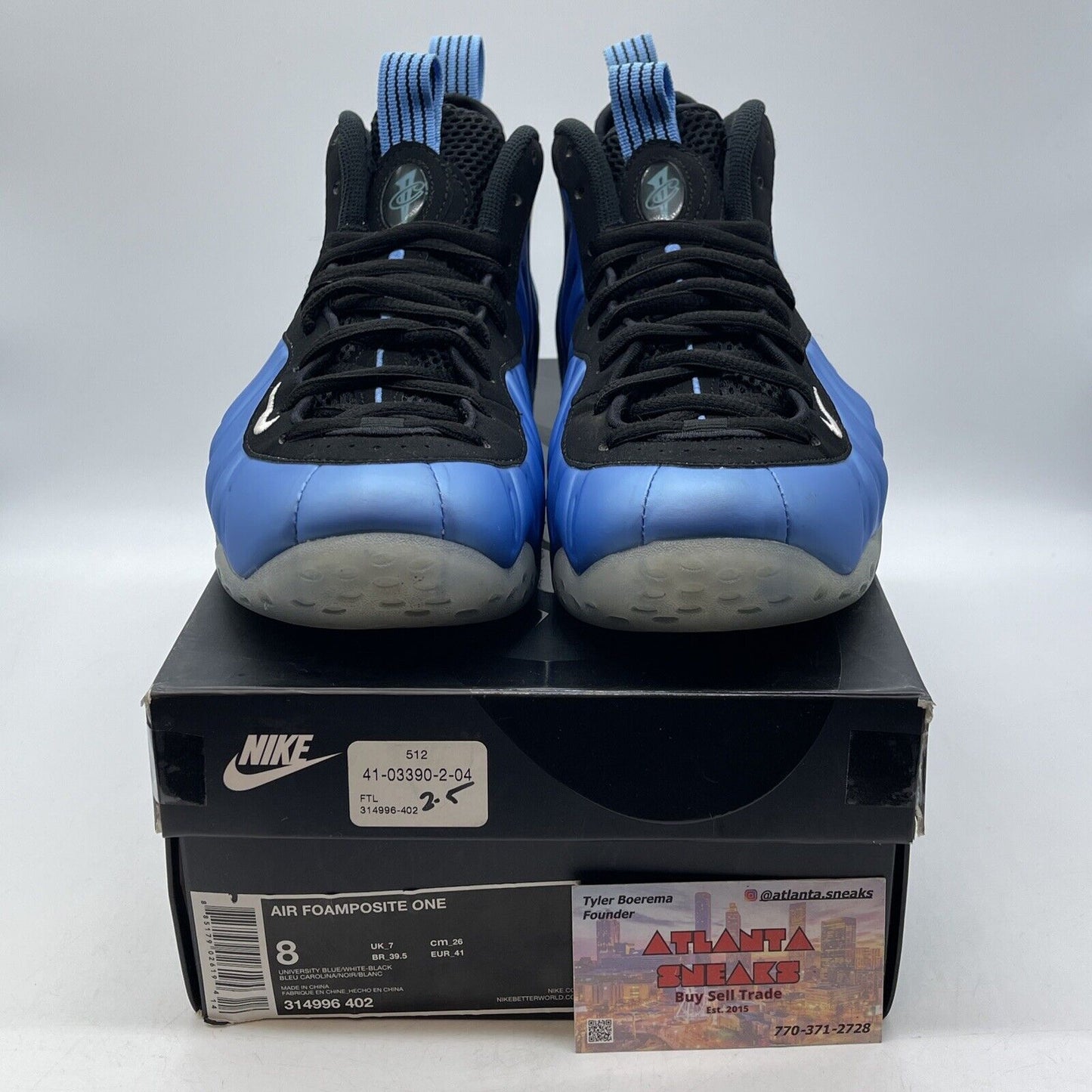 Size 8 - Nike Air Foamposite One University Blue Black (314996-402)