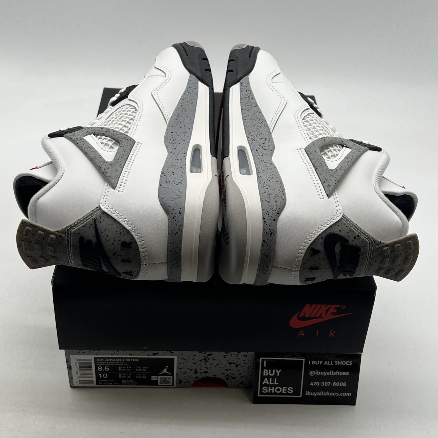 Size 8.5 - Air Jordan 4 Retro OG 2025 White Cement (FV5029-100)