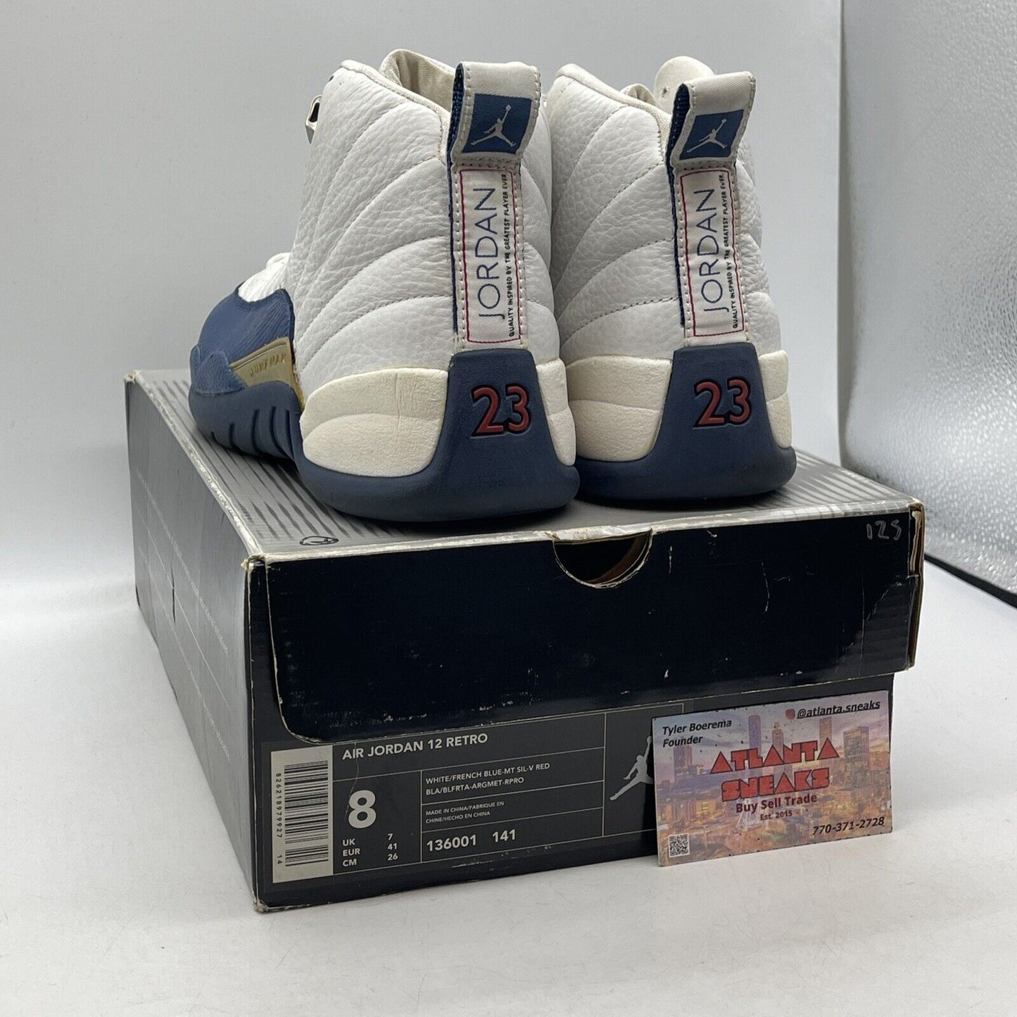 Size 8 - Air Jordan 12 Retro 2004 French Blue White Leather (136001-141)