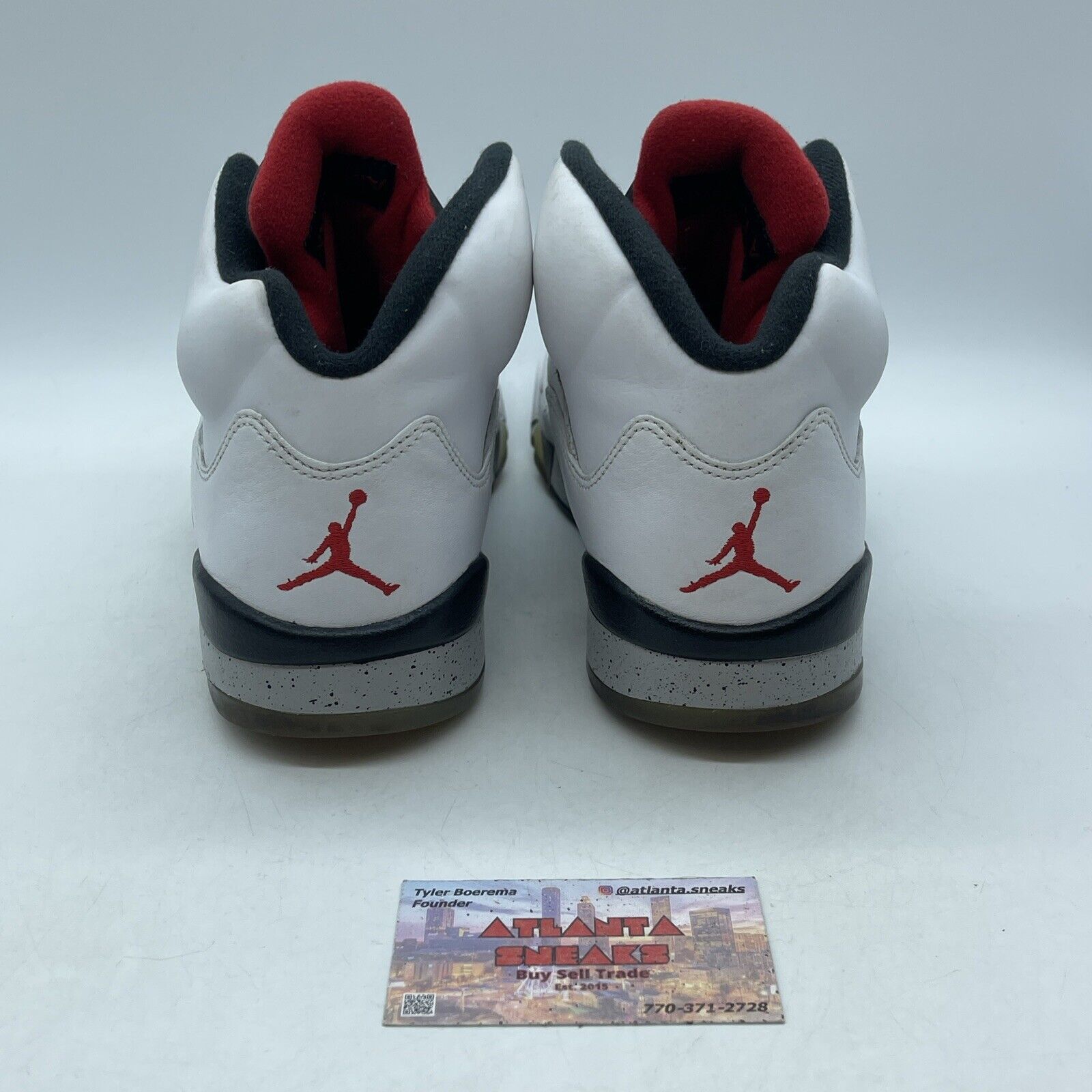 Size 9 - Air Jordan 5 Retro White Cement Grey Black Leather (136027-104)