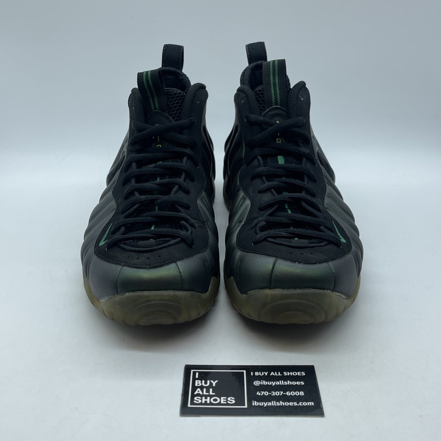 Size 11 - Nike Air Foamposite Pro Pine Green Black Suede Leather (624041-301)