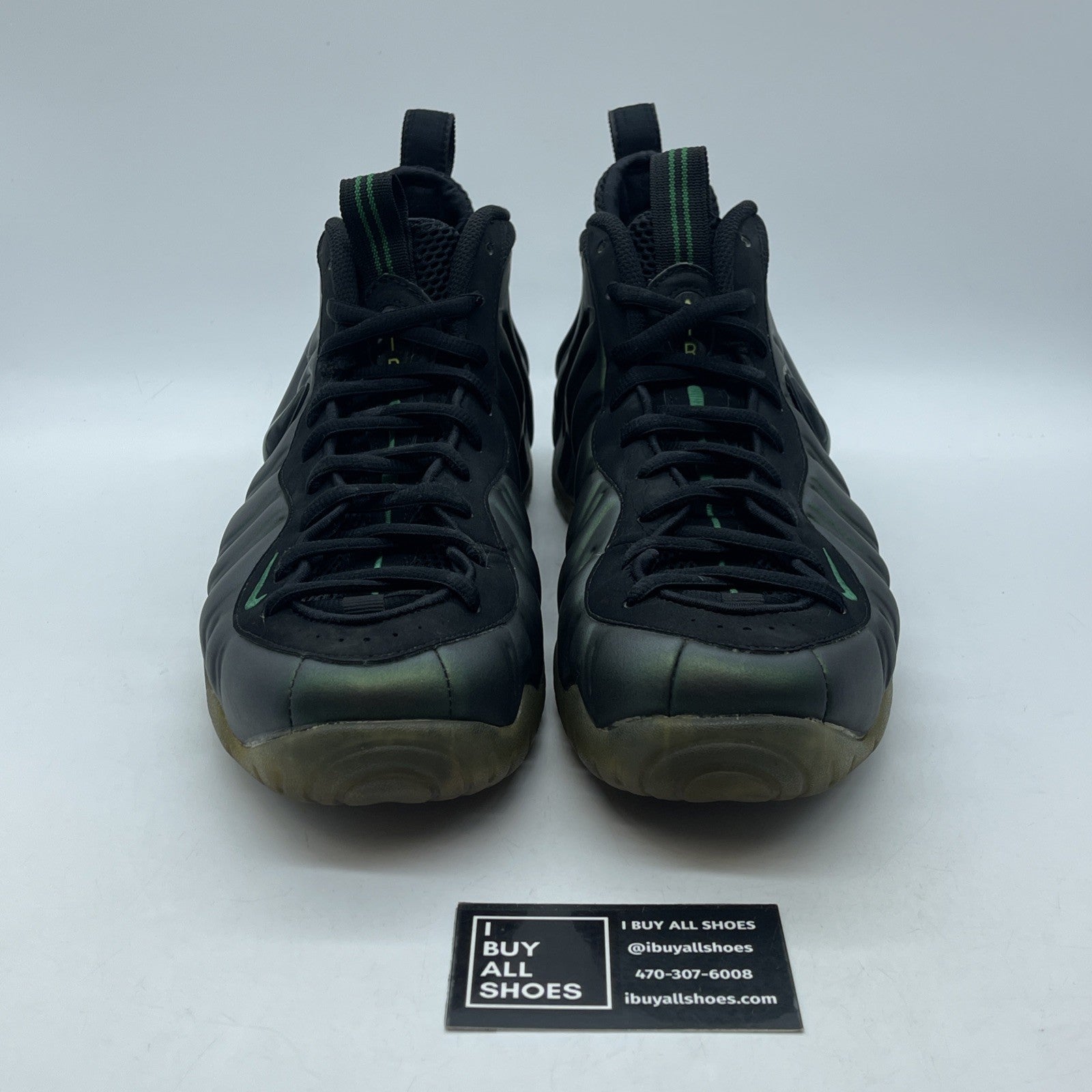 Size 11 - Nike Air Foamposite Pro Pine Green Black Suede Leather (624041-301)
