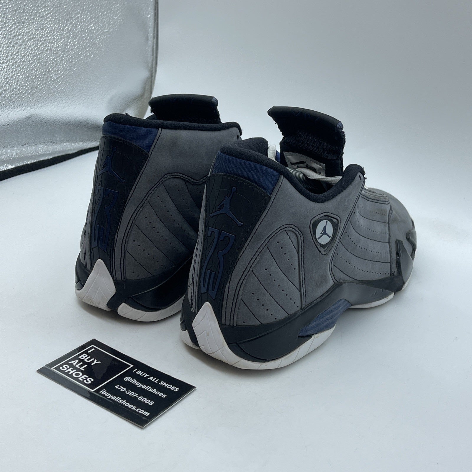 Size 9 - Air Jordan 14 Retro Graphite Navy Grey Black Suede (311832-011)