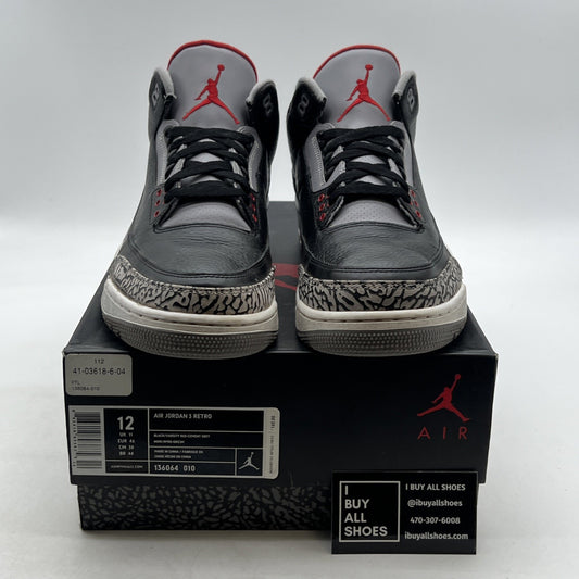 Size 12 - Air Jordan 3 Black Cement Retro release 2011 (136064-010)