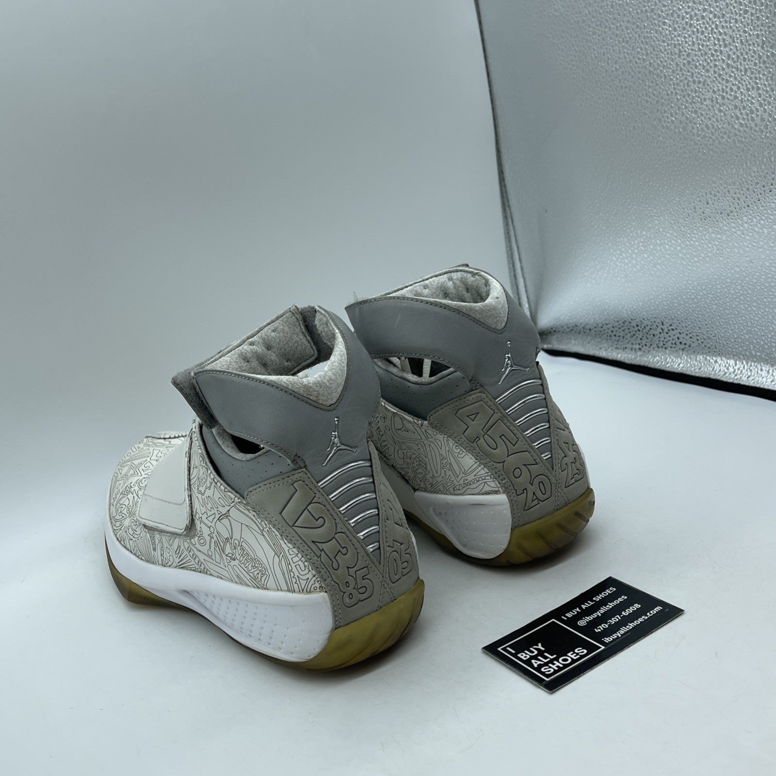 Size 10 - Air Jordan 20 Retro Laser Grey White Suede Leather (743991-100)