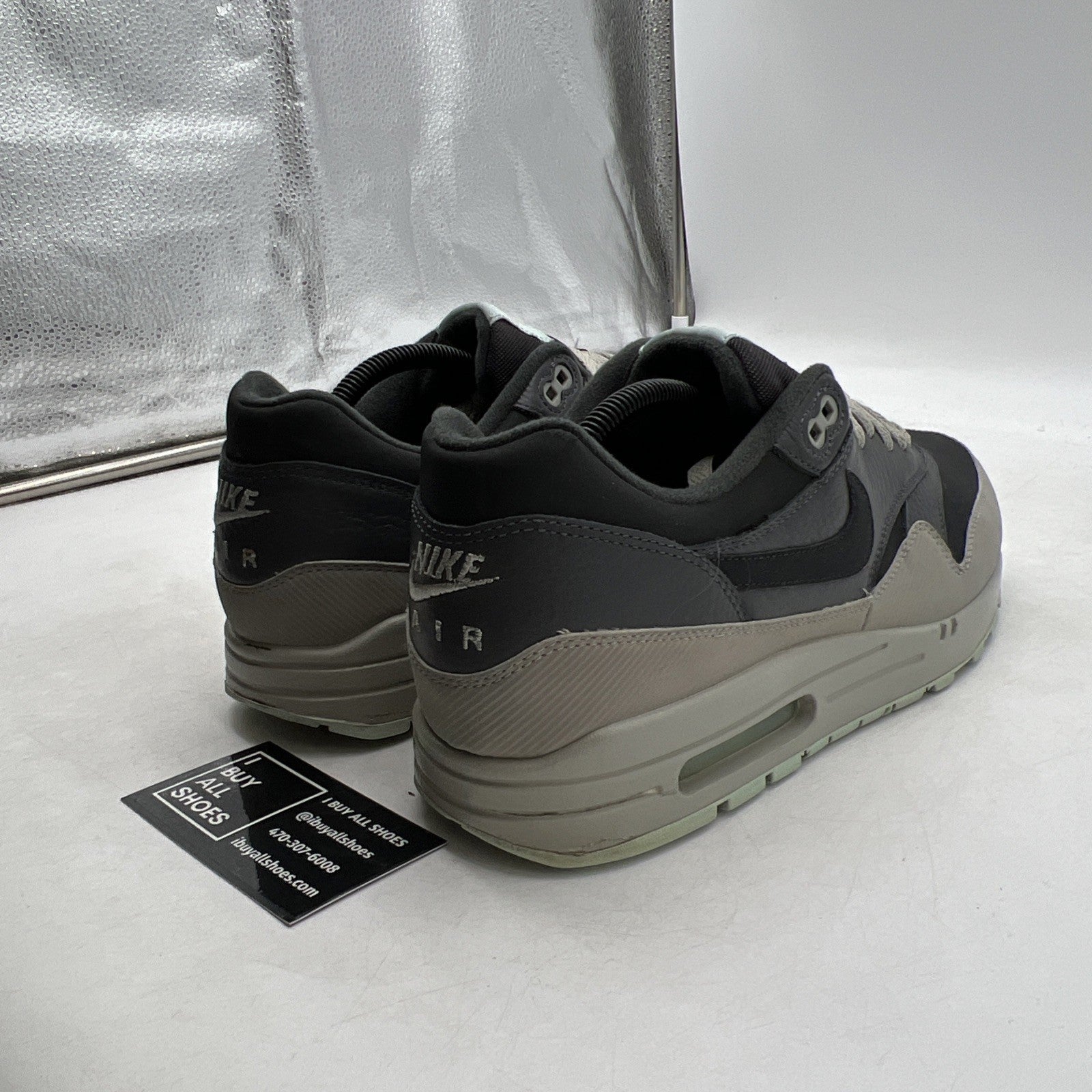 Size 10 - Nike Air Max 1 Leather Dark Ash (654466-201)