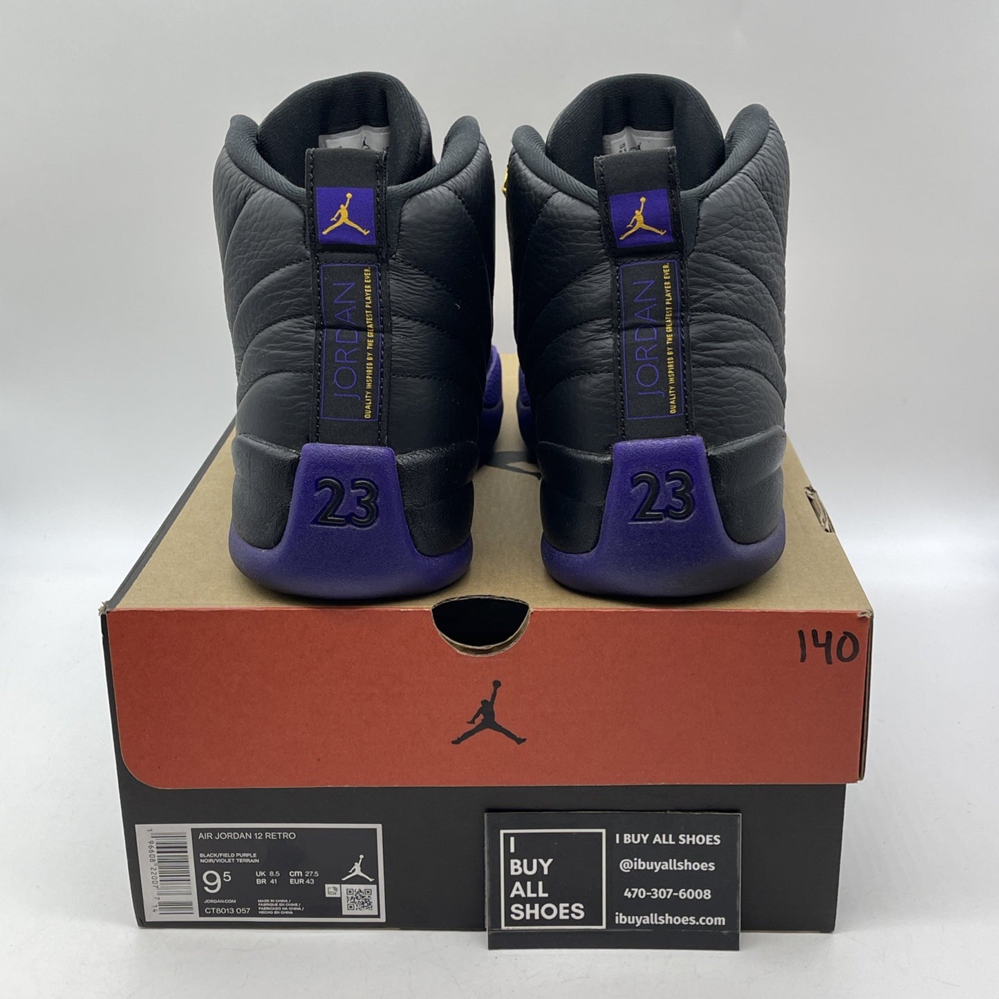 Size 9.5 - Jordan 12 Retro Mid Field Purple Black Leather (CT8013-057)