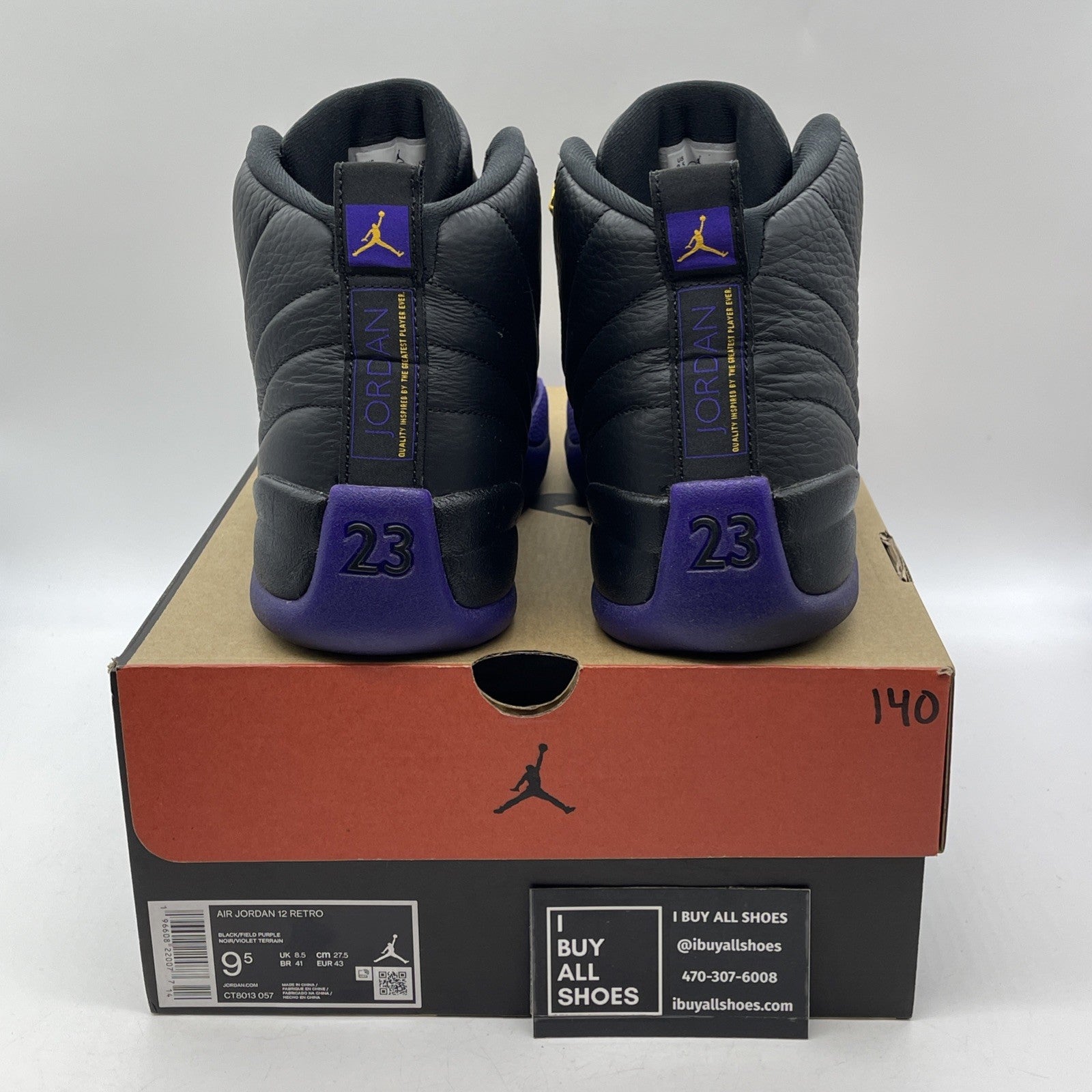 Size 9.5 - Jordan 12 Retro Mid Field Purple Black Leather (CT8013-057)