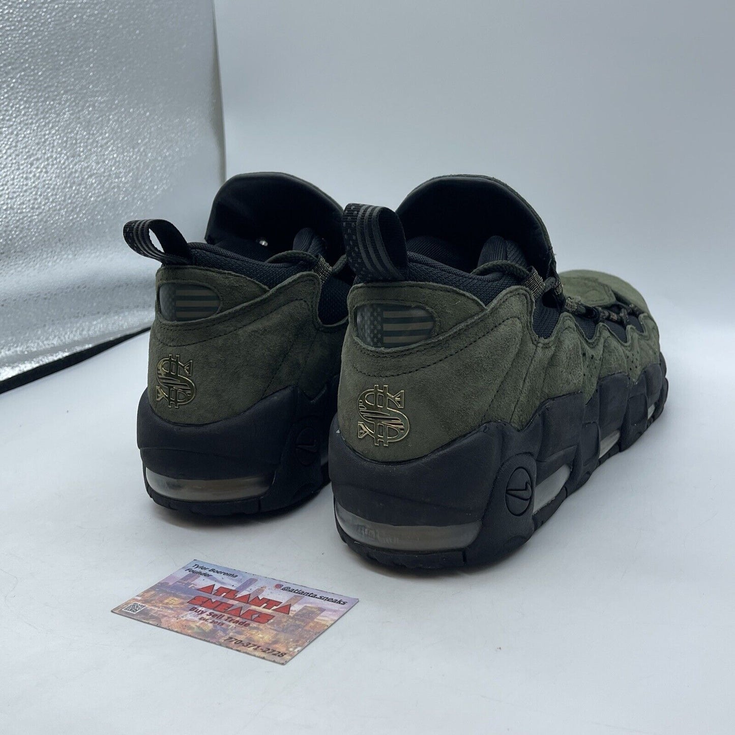 Size 12 - Nike Air More Money US Dollar Gold Black Green Suede (AJ7383-300)