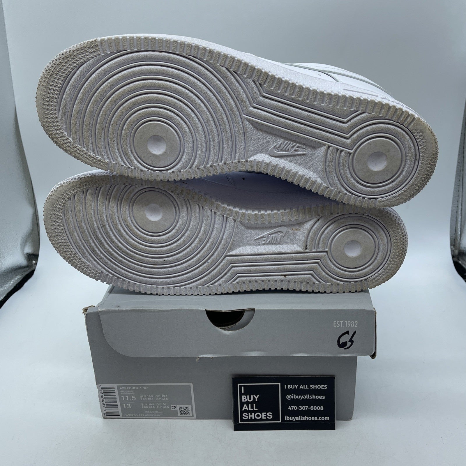 Size 11.5 - Nike Air Force 1 '07 Low Triple White (CW2288-111)