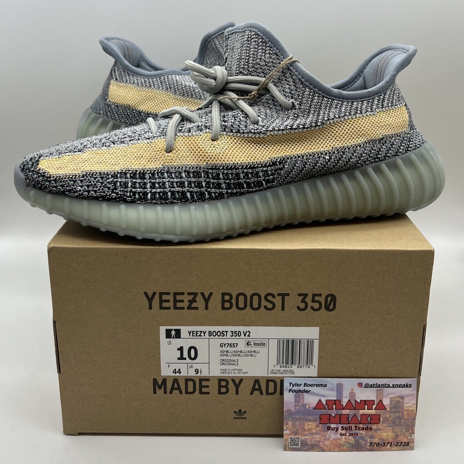 Size 10 - adidas Yeezy Boost 350 V2 Ash Blue Brand New Og All