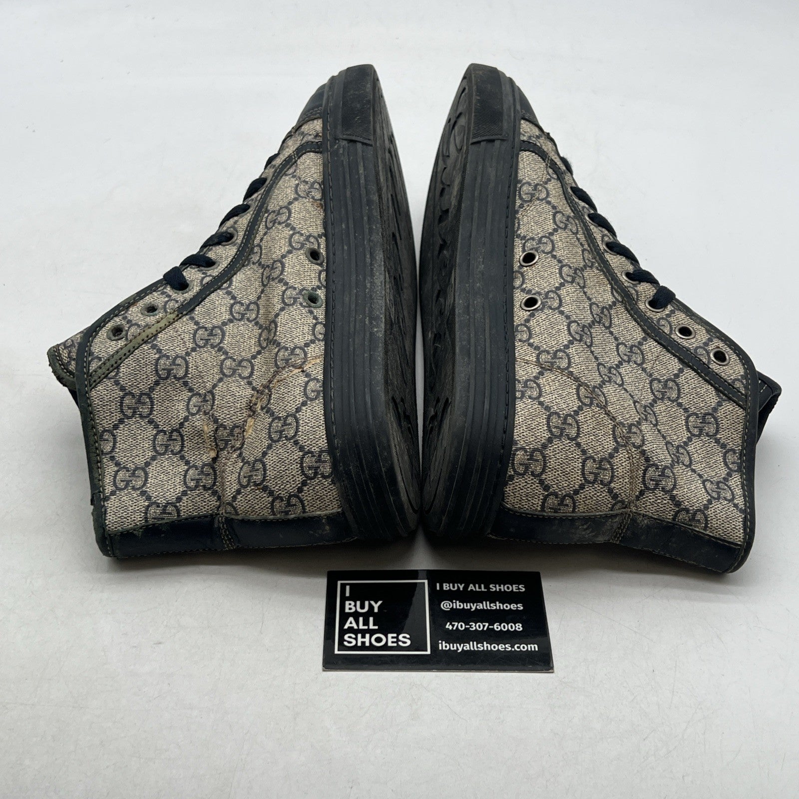 Size 6G - Gucci Shoes Sneakers Men High Top Navy Blue