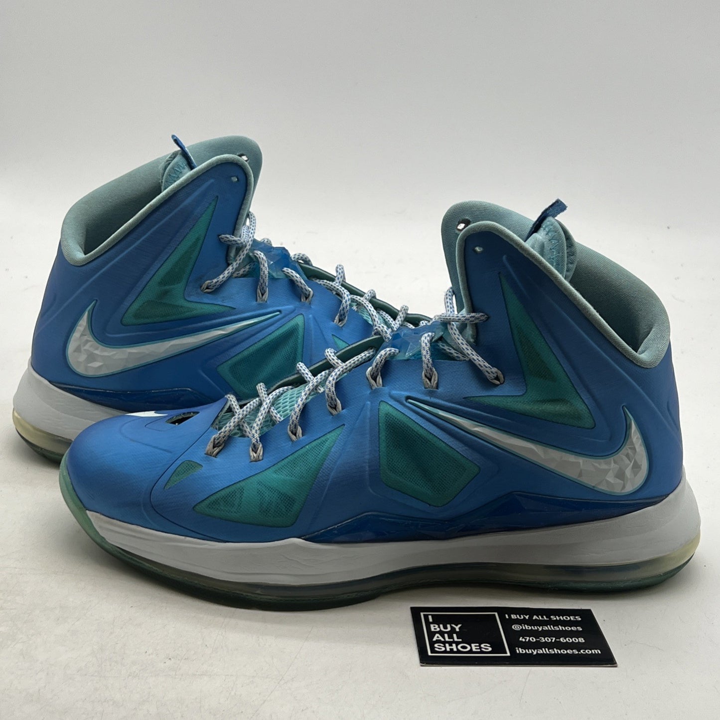 Size 13 - Nike LeBron 10+ Sport Pack Blue Diamond (542244-400)