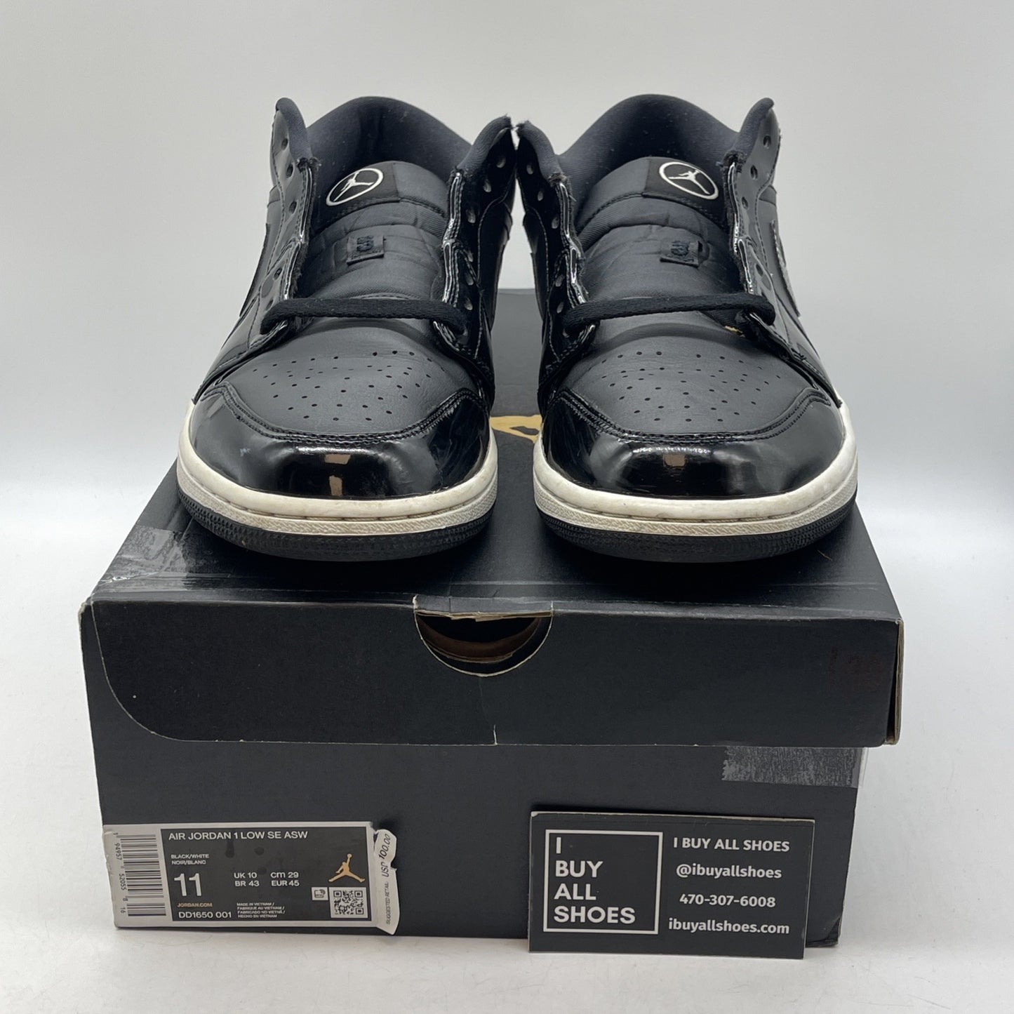 Size 11 - Air Jordan 1 Low All Star 2021 Black Leather (DD1650-001)