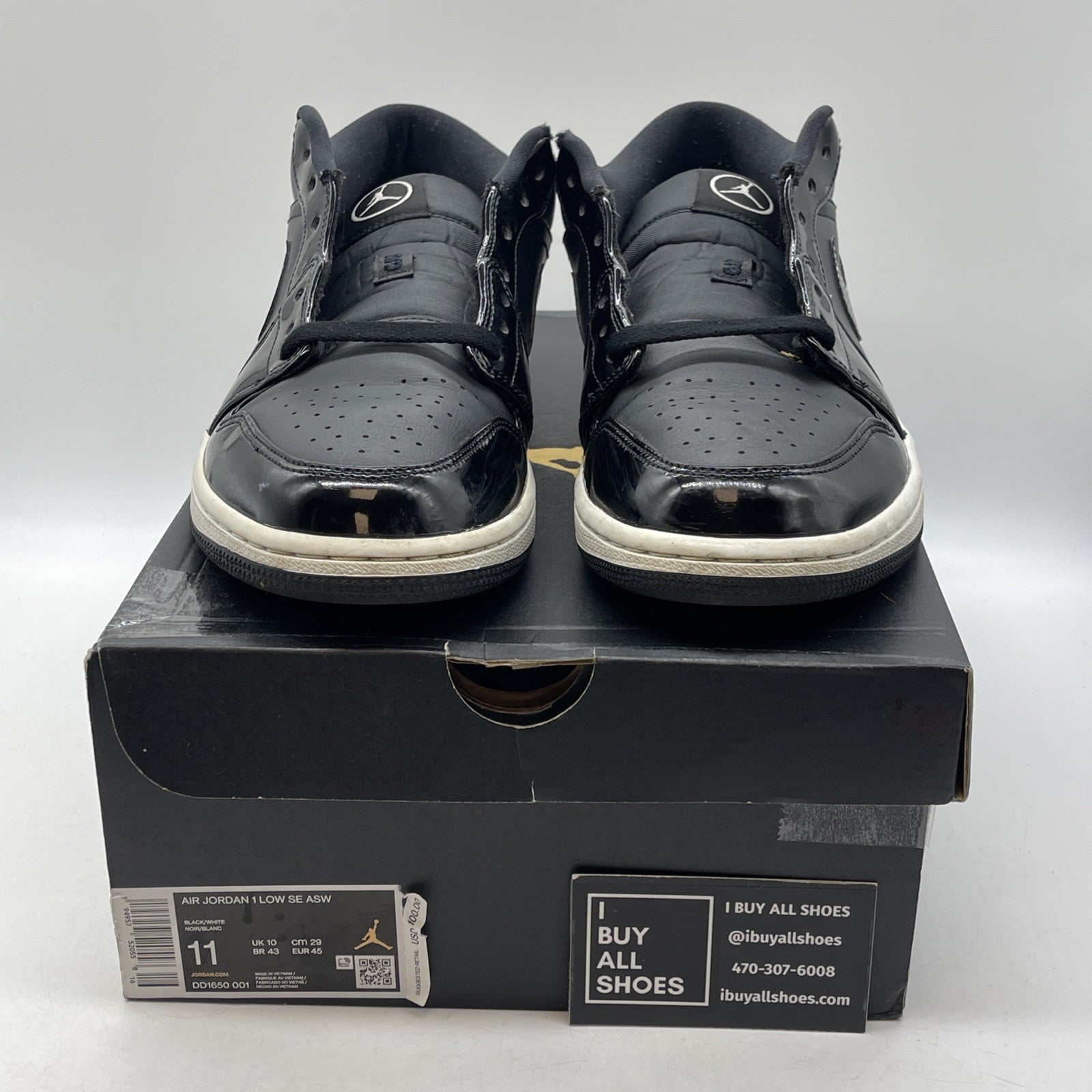 Size 11 - Air Jordan 1 Low All Star 2021 Black Leather (DD1650-001)