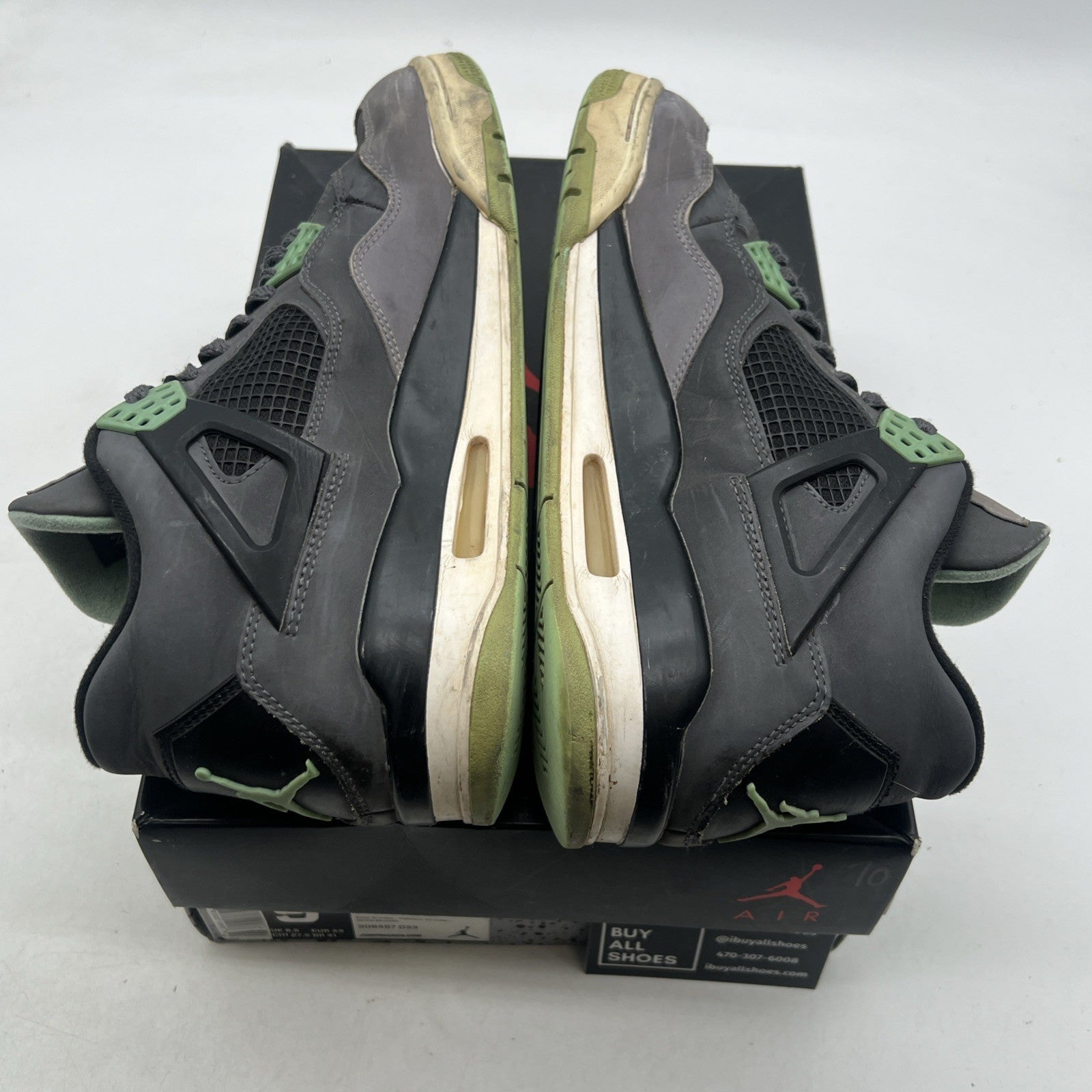 Size 9.5 - Air Jordan 4 Retro Green Glow 2013 (308497-033)